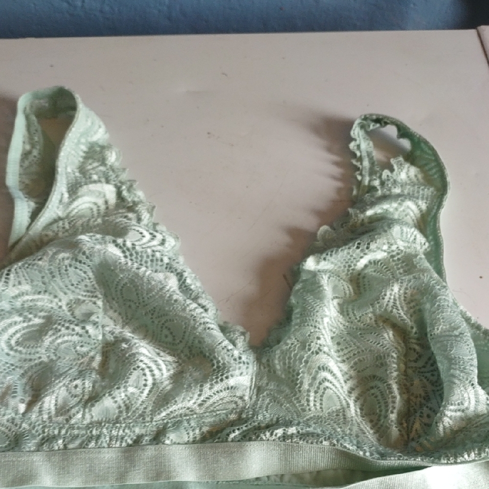White Sierra Green Lace Bralette Intimates